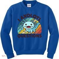 Funny I Axolotl Questions Retro Kids Sweatshirt thumb 0