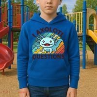 Funny I Axolotl Questions Retro Kids Hoodie thumb 2