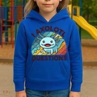 Funny I Axolotl Questions Retro Kids Hoodie thumb 3