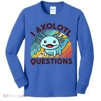Funny I Axolotl Questions Retro Kids Long Sleeve Shirt thumb 0