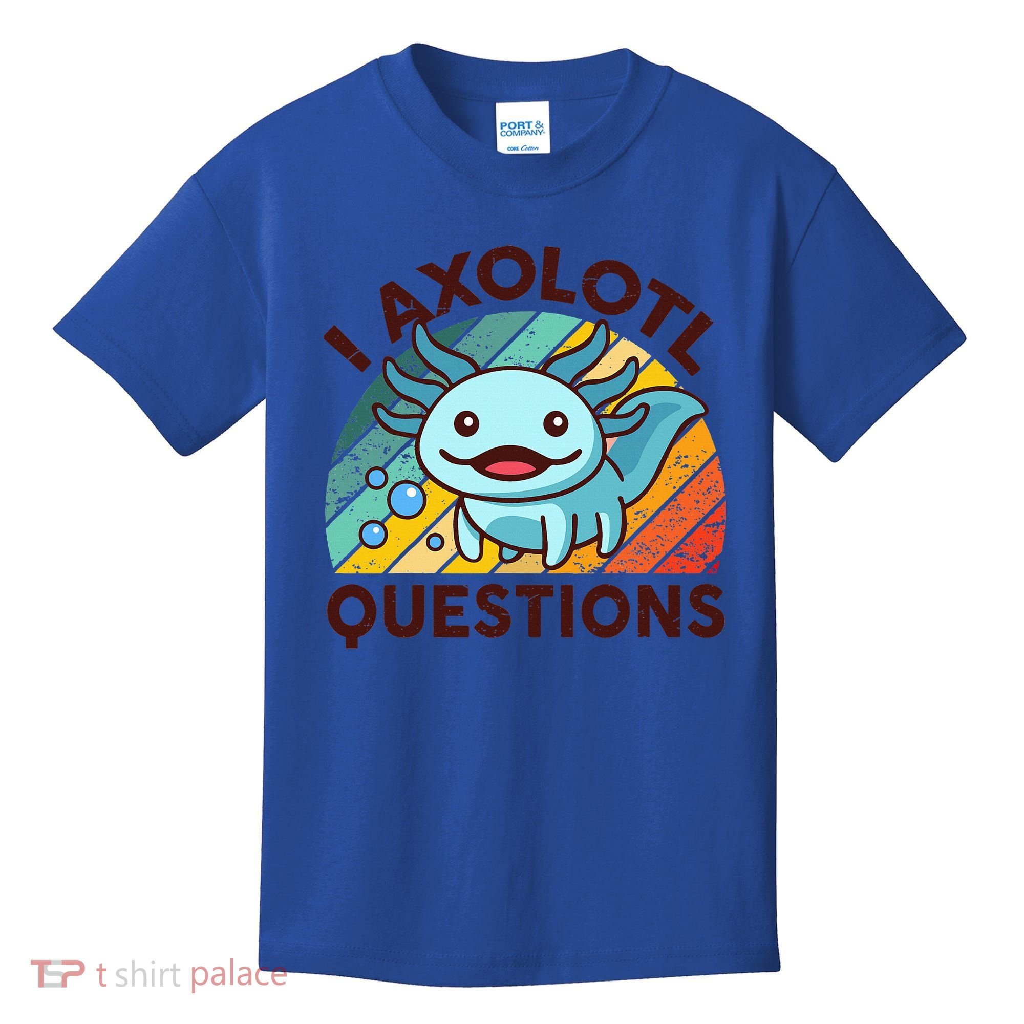 Funny I Axolotl Questions Retro Kids T-Shirt