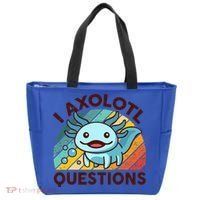 Funny I Axolotl Questions Retro Tote Bag thumb 0