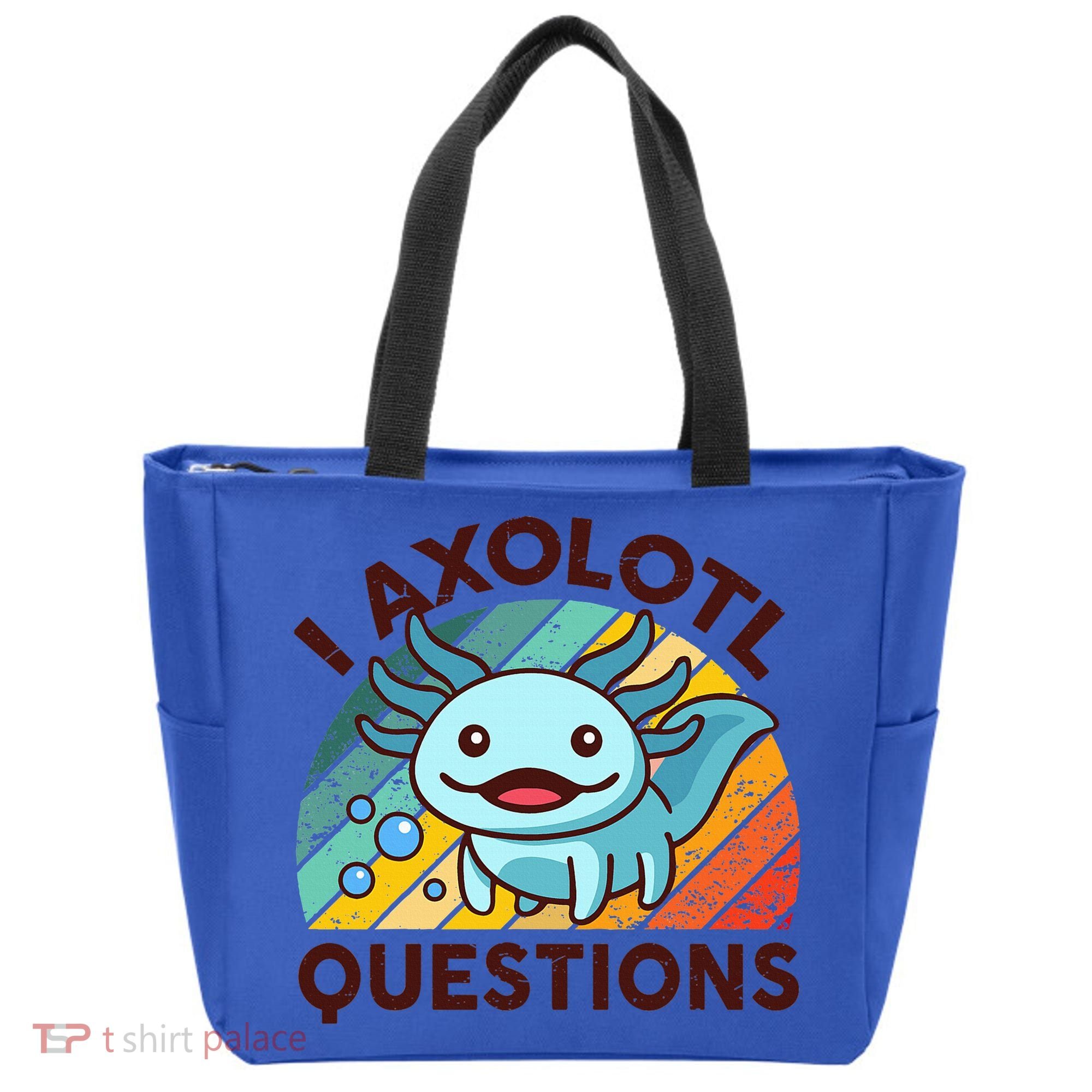 Funny I Axolotl Questions Retro Tote Bag