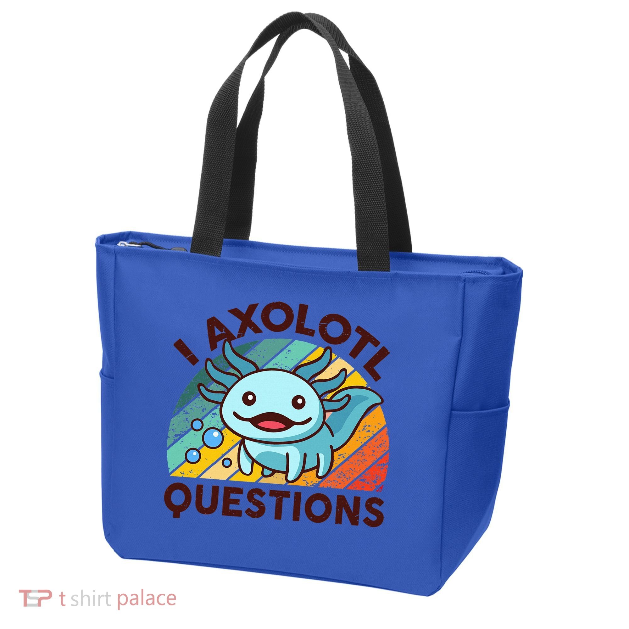 Funny I Axolotl Questions Retro Tote Bag