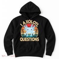 Funny I Axolotl Questions Cute Kawaii Blue Axolotl Retro Hoodie thumb 0