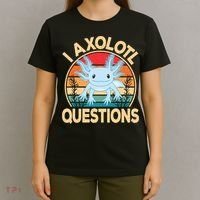 Funny I Axolotl Questions Cute Kawaii Blue Axolotl Retro T-Shirt thumb 4
