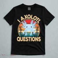 Funny I Axolotl Questions Cute Kawaii Blue Axolotl Retro T-Shirt thumb 5
