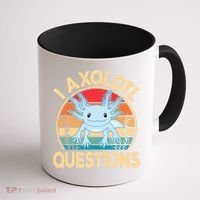 Funny I Axolotl Questions Cute Kawaii Blue Axolotl Retro Coffee Mug thumb 1