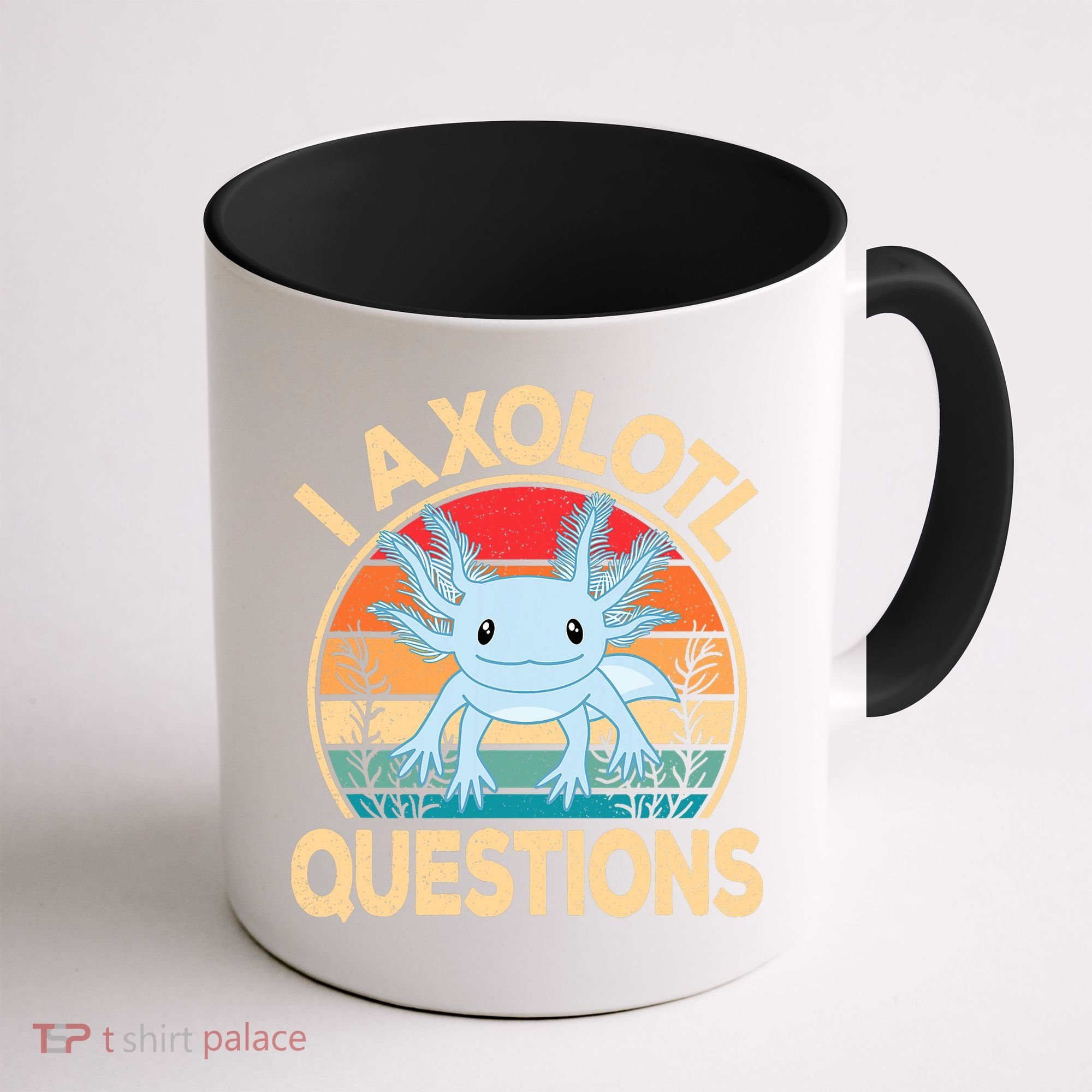 Funny I Axolotl Questions Cute Kawaii Blue Axolotl Retro Coffee Mug
