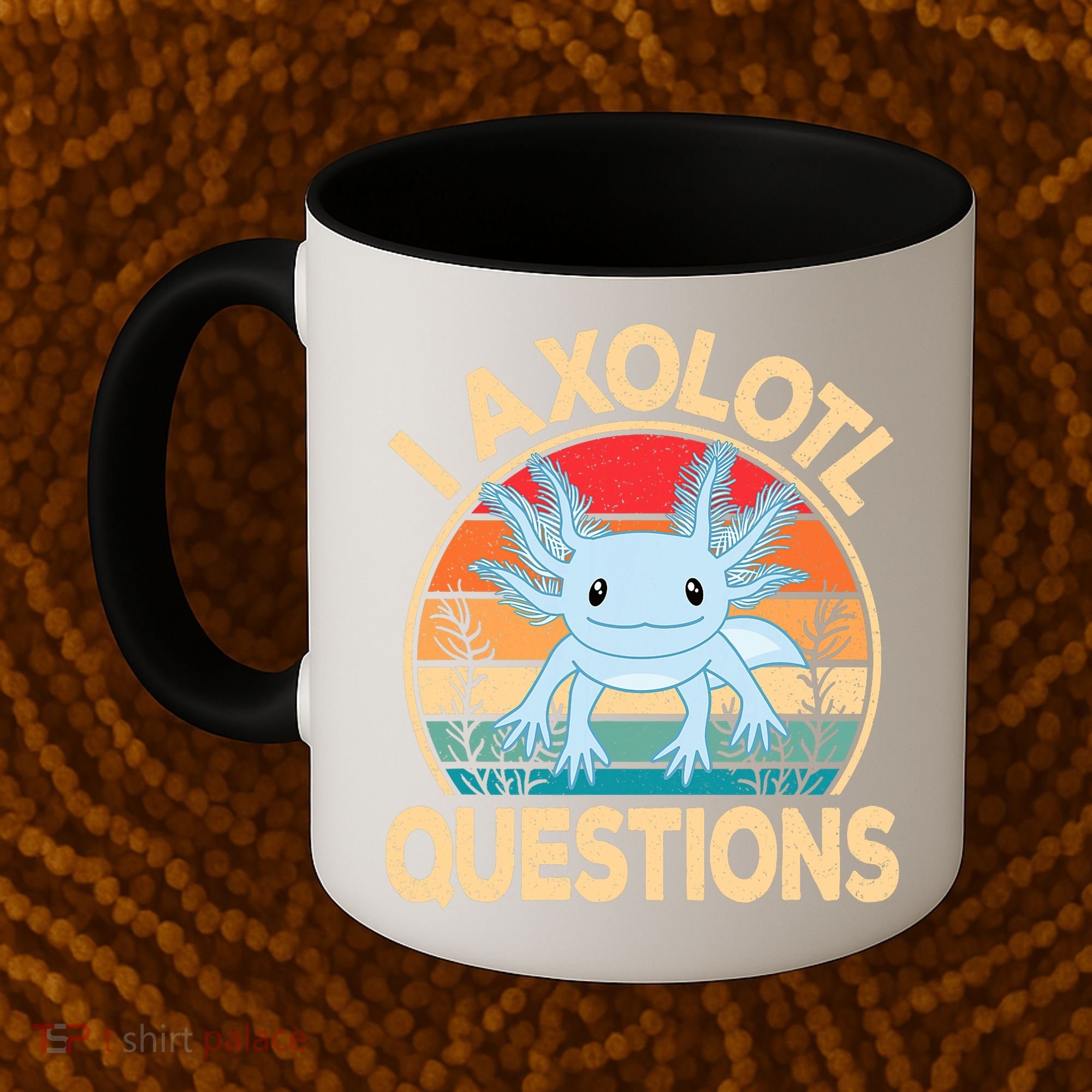 Funny I Axolotl Questions Cute Kawaii Blue Axolotl Retro Coffee Mug