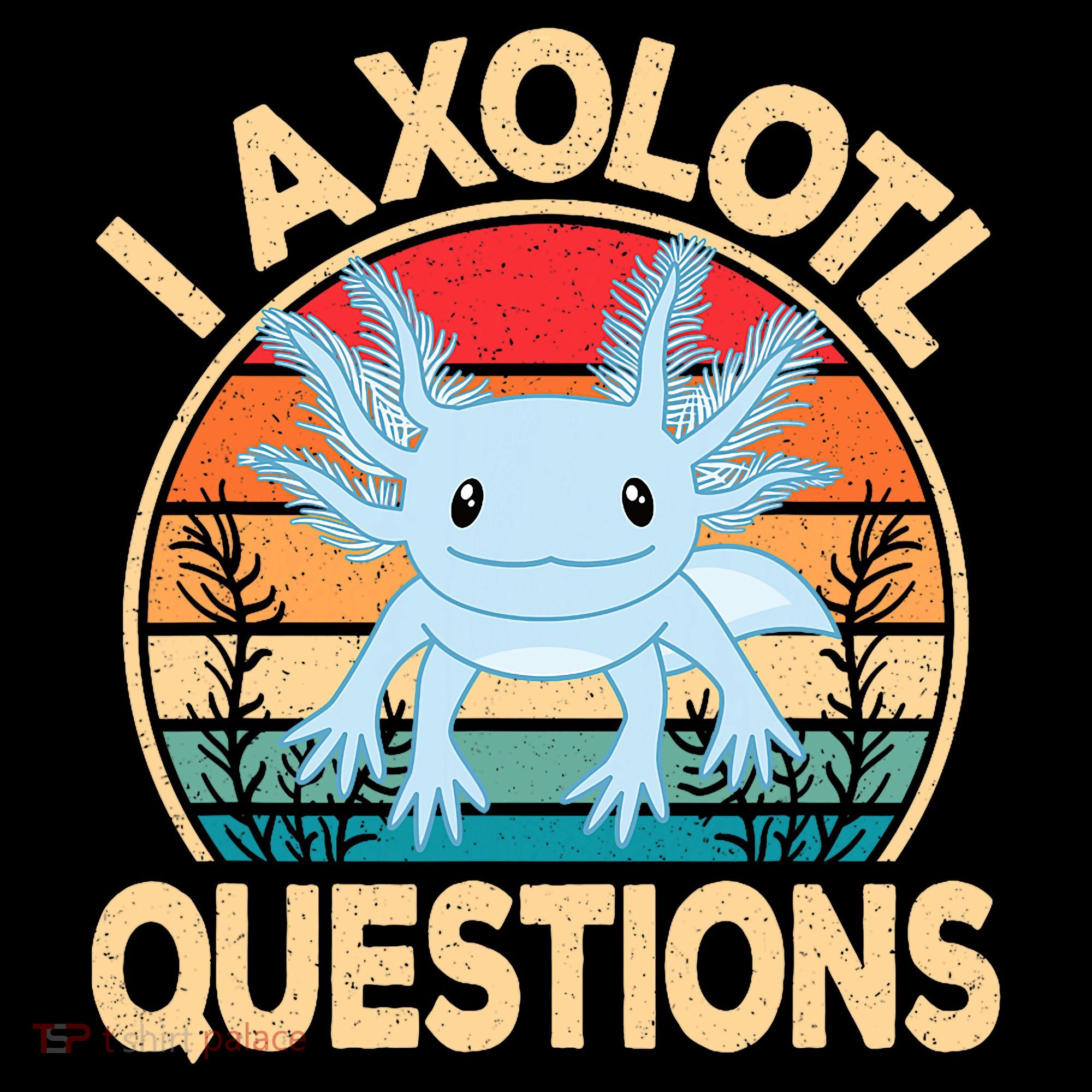 Funny I Axolotl Questions Cute Kawaii Blue Axolotl Retro Coffee Mug