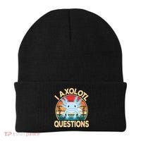 Funny I Axolotl Questions Cute Kawaii Blue Axolotl Retro Beanie thumb 0
