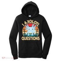 Funny I Axolotl Questions Cute Kawaii Blue Axolotl Retro Women's Hoodie thumb 0