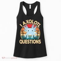 Funny I Axolotl Questions Cute Kawaii Blue Axolotl Retro Women's Tank Top thumb 0