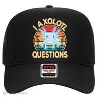 Funny I Axolotl Questions Cute Kawaii Blue Axolotl Retro Hat thumb 0