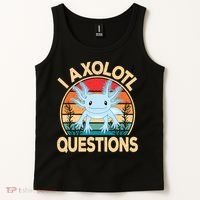 Funny I Axolotl Questions Cute Kawaii Blue Axolotl Retro Tank Top thumb 2