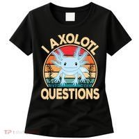 Funny I Axolotl Questions Cute Kawaii Blue Axolotl Retro Women's T-Shirt thumb 0