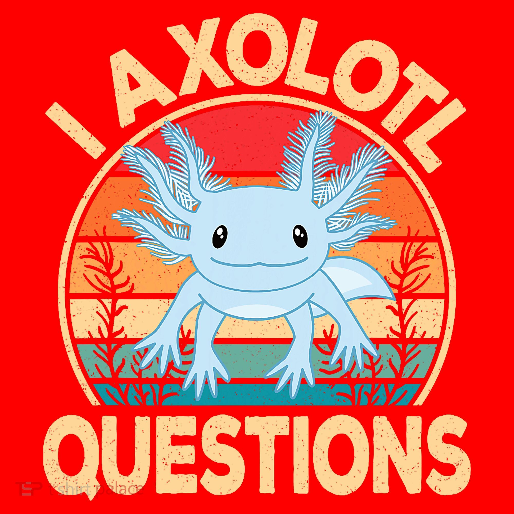 Funny I Axolotl Questions Cute Kawaii Blue Axolotl Retro Santa Hat
