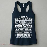 Funny I Am A Proud Boss Of Freaking Awesome Employees Boss Women's Tank Top thumb 3