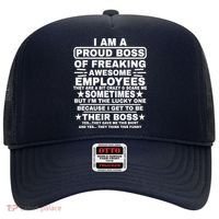 Funny I Am A Proud Boss Of Freaking Awesome Employees Boss Hat thumb 0