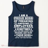 Funny I Am A Proud Boss Of Freaking Awesome Employees Boss Tank Top thumb 2