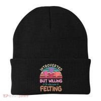 Funny Introverted But Willing To Discuss Felting Beanie thumb 0