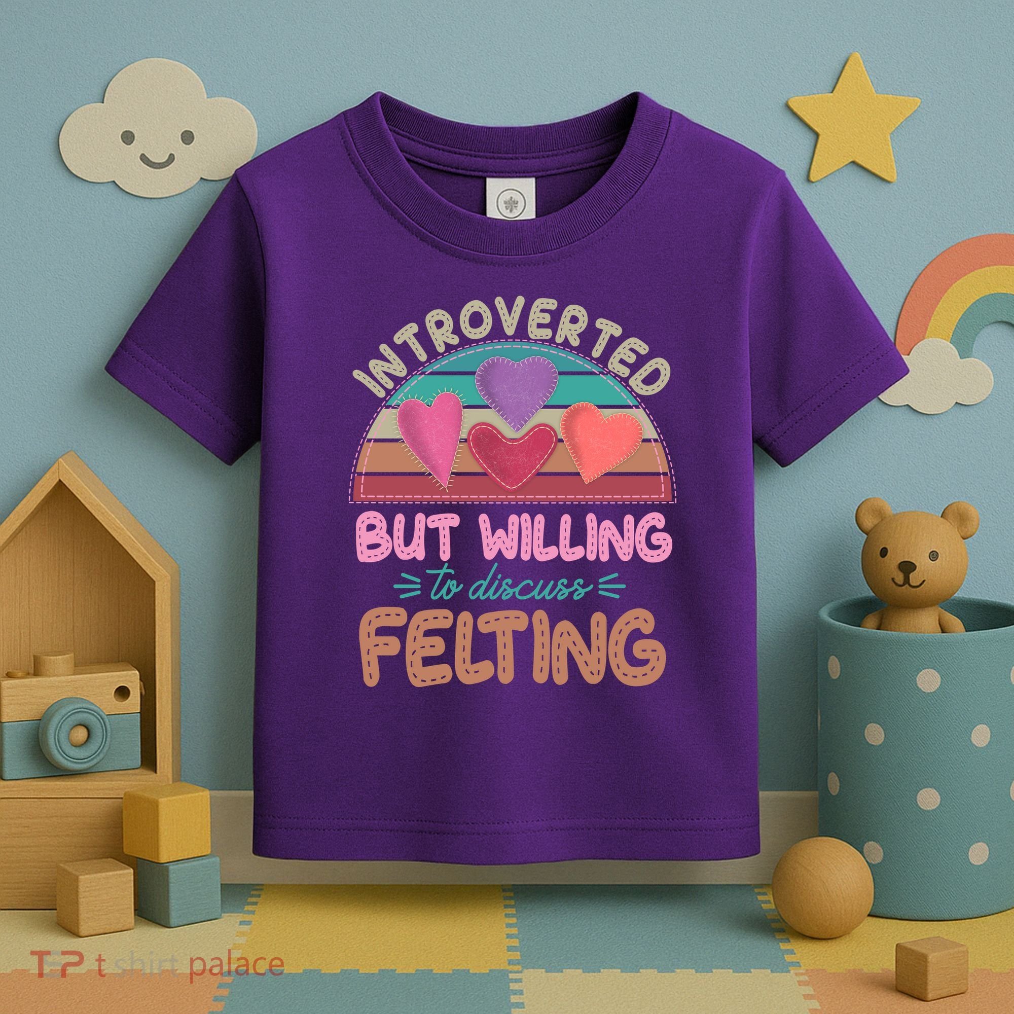 Funny Introverted But Willing To Discuss Felting Toddler T-Shirt