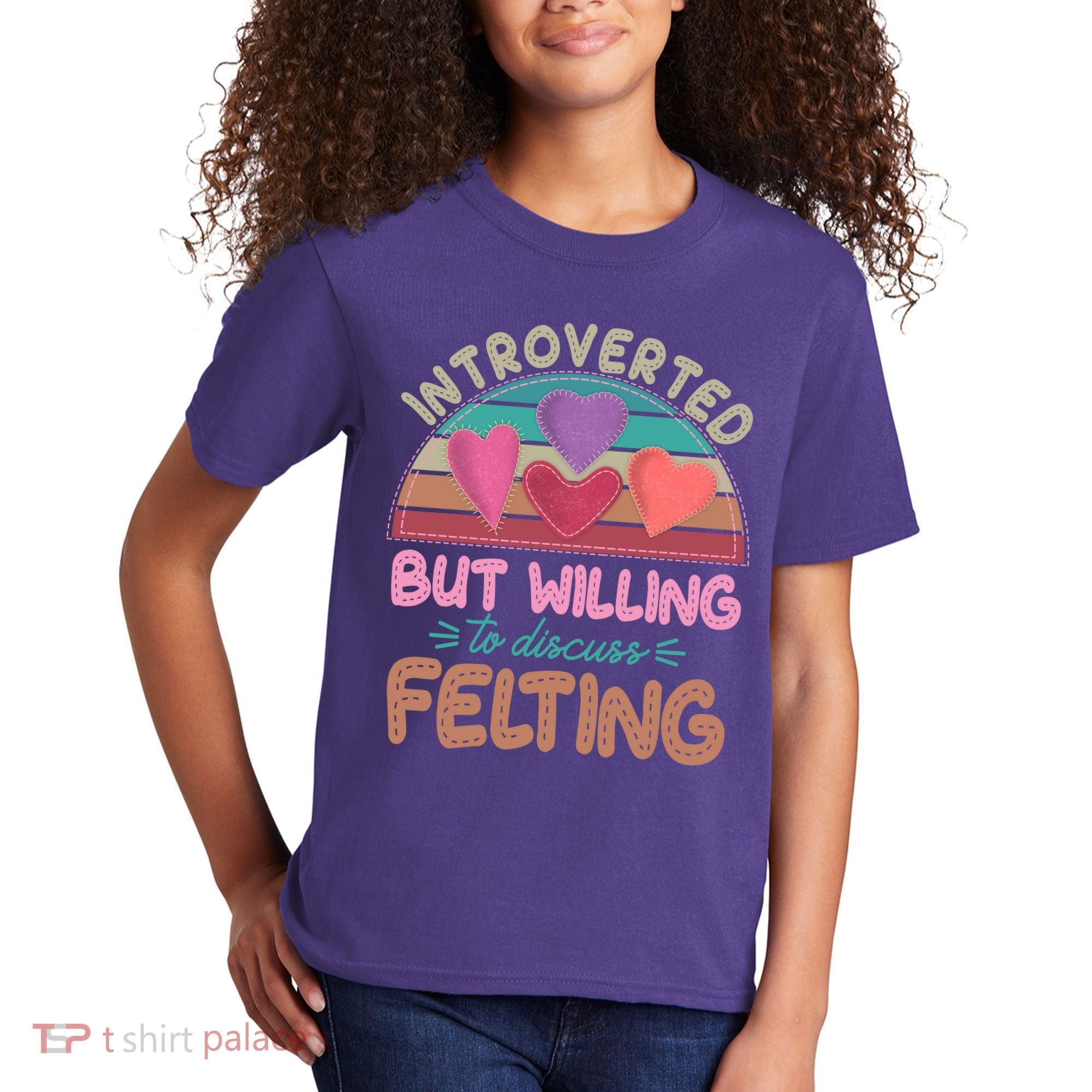Funny Introverted But Willing To Discuss Felting Kids T-Shirt