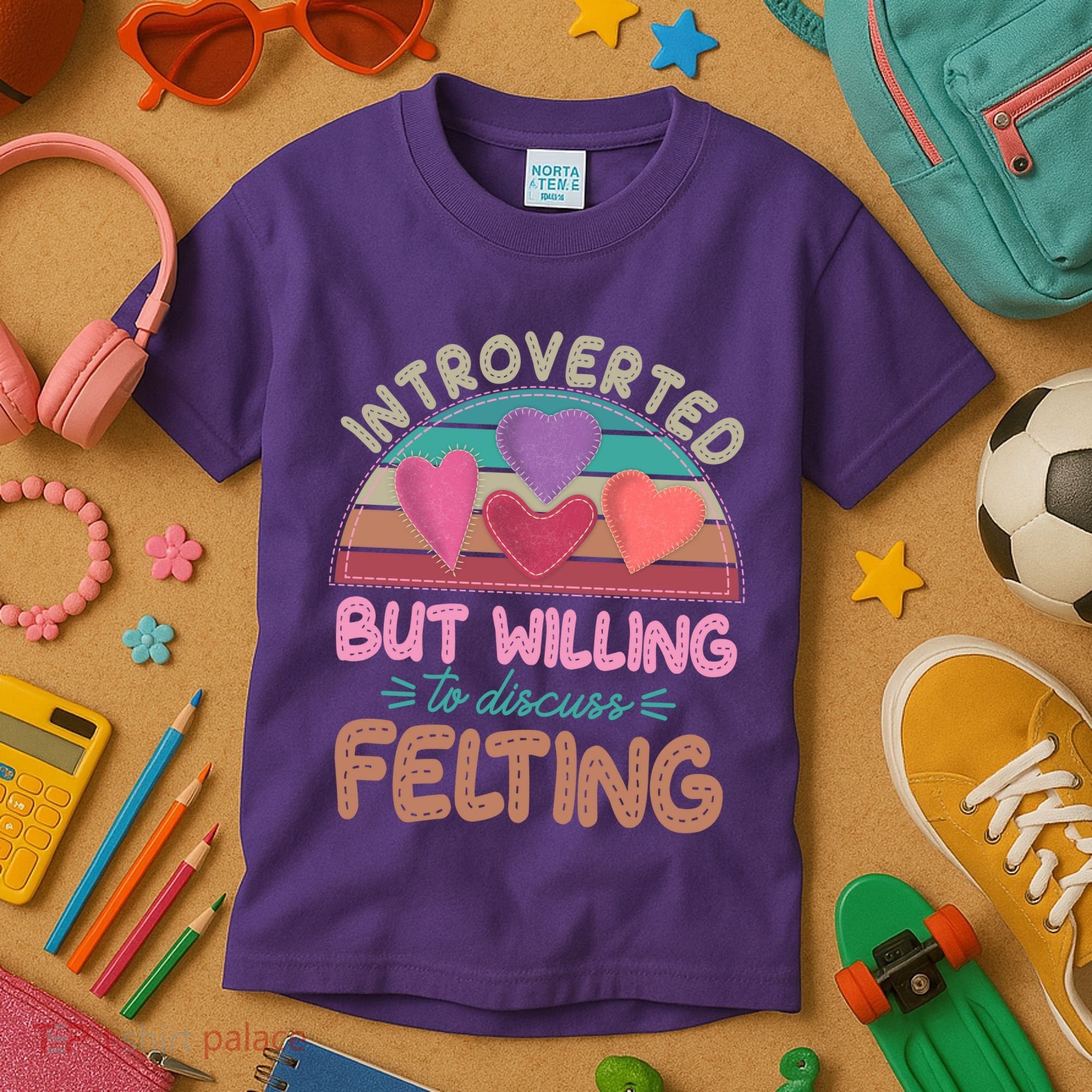 Funny Introverted But Willing To Discuss Felting Kids T-Shirt