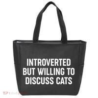 Funny Introverted But Willing To Discuss Cats Tote Bag thumb 0