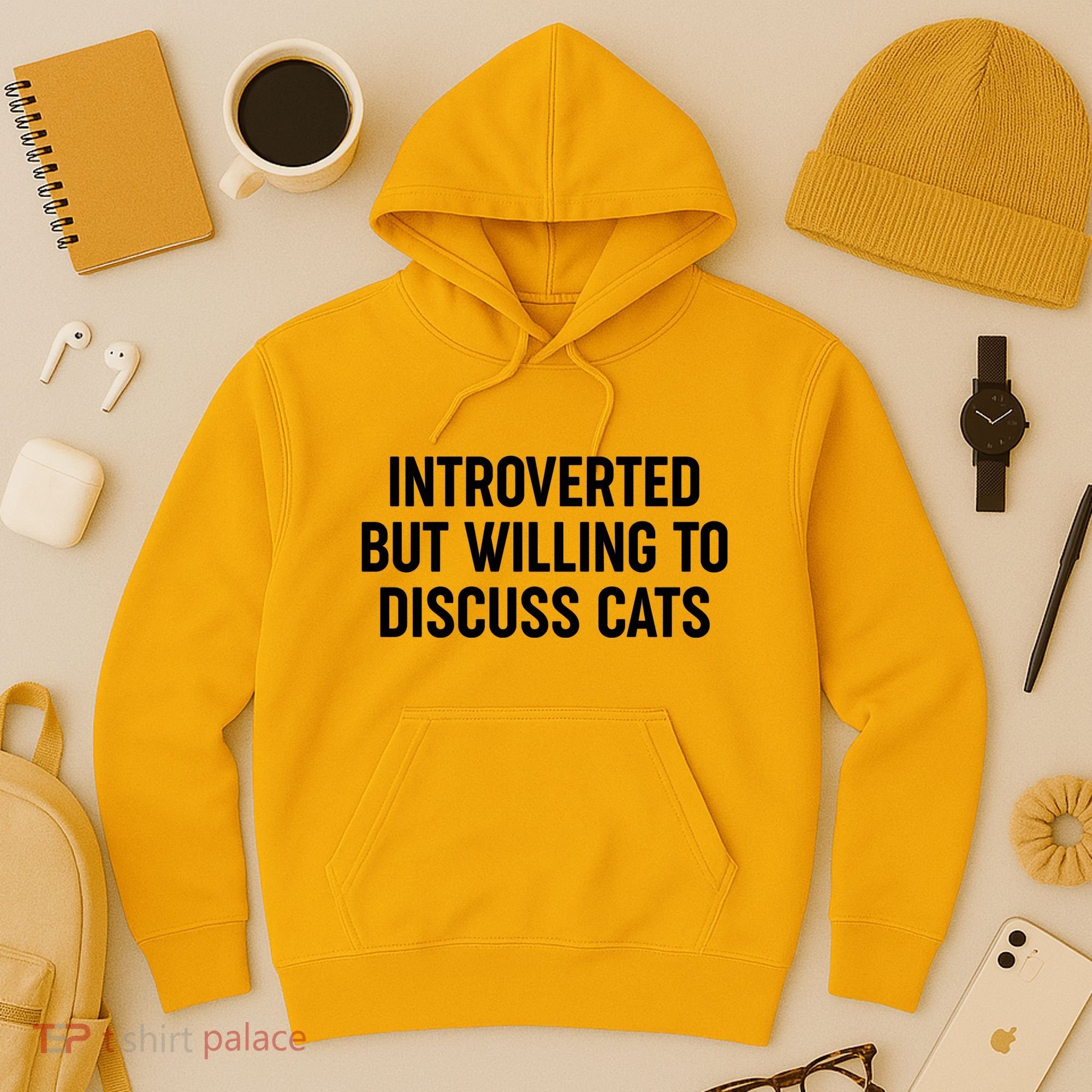 Funny Introverted But Willing To Discuss Cats Hoodie
