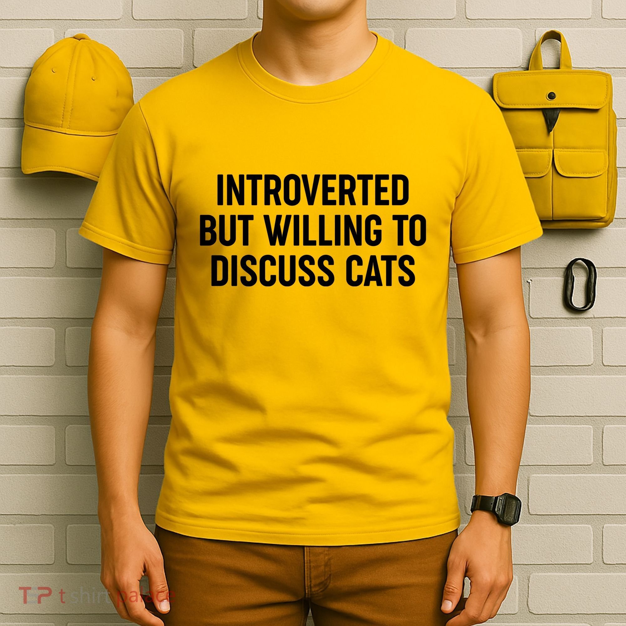Funny Introverted But Willing To Discuss Cats T-Shirt