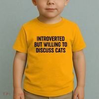 Funny Introverted But Willing To Discuss Cats Toddler T-Shirt thumb 2