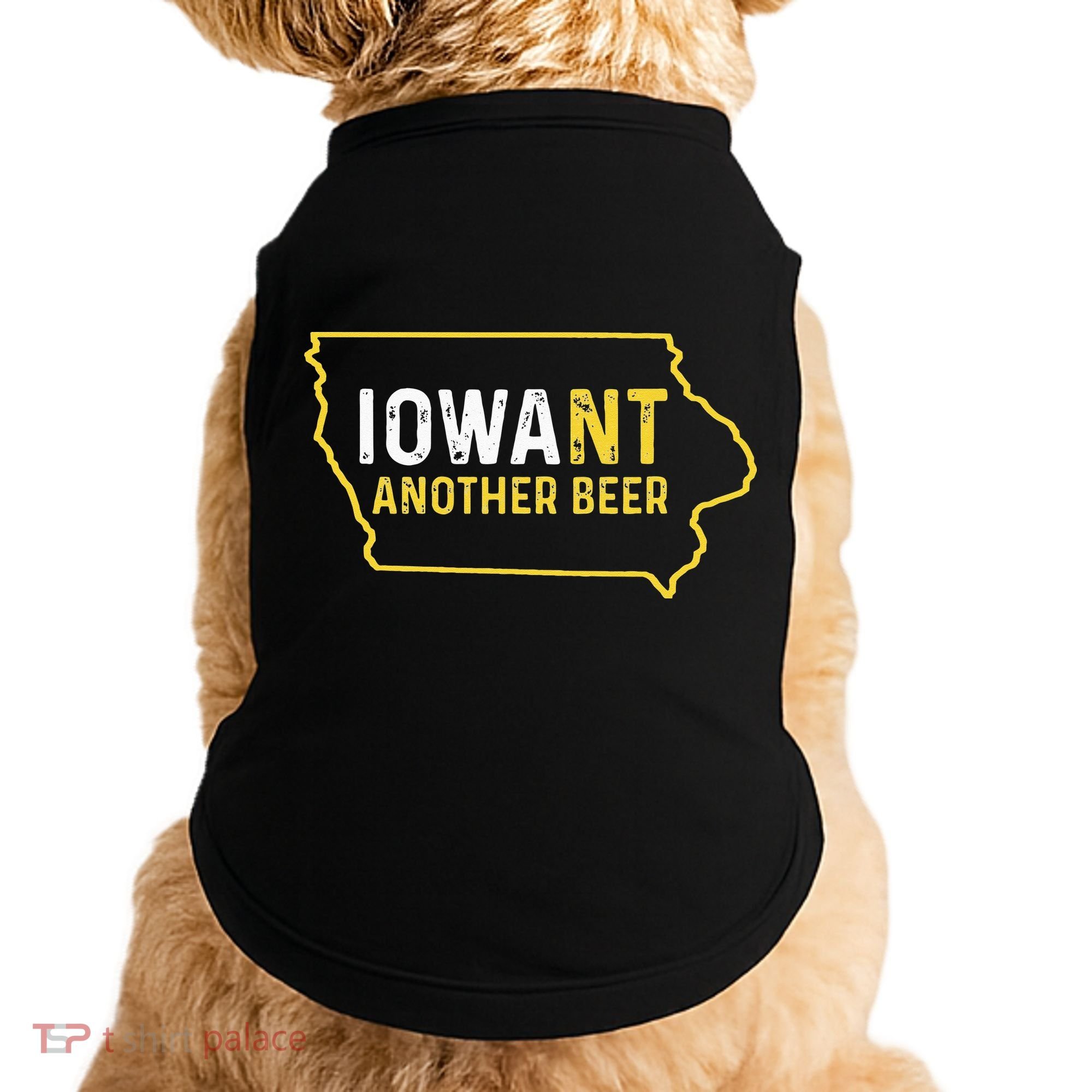 Funny Iowa Beer Distressed Iowa State Map Doggie Tank