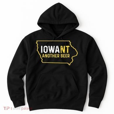Funny Iowa Beer Distressed Iowa State Map Hoodie