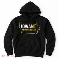Funny Iowa Beer Distressed Iowa State Map Hoodie thumb 0