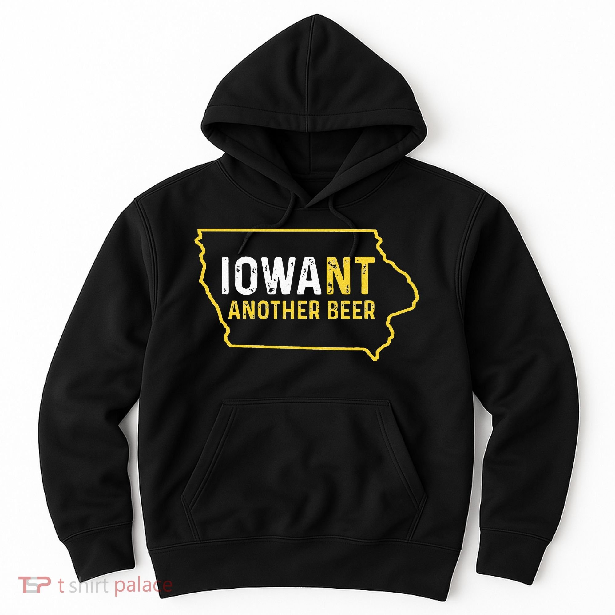 Funny Iowa Beer Distressed Iowa State Map Hoodie