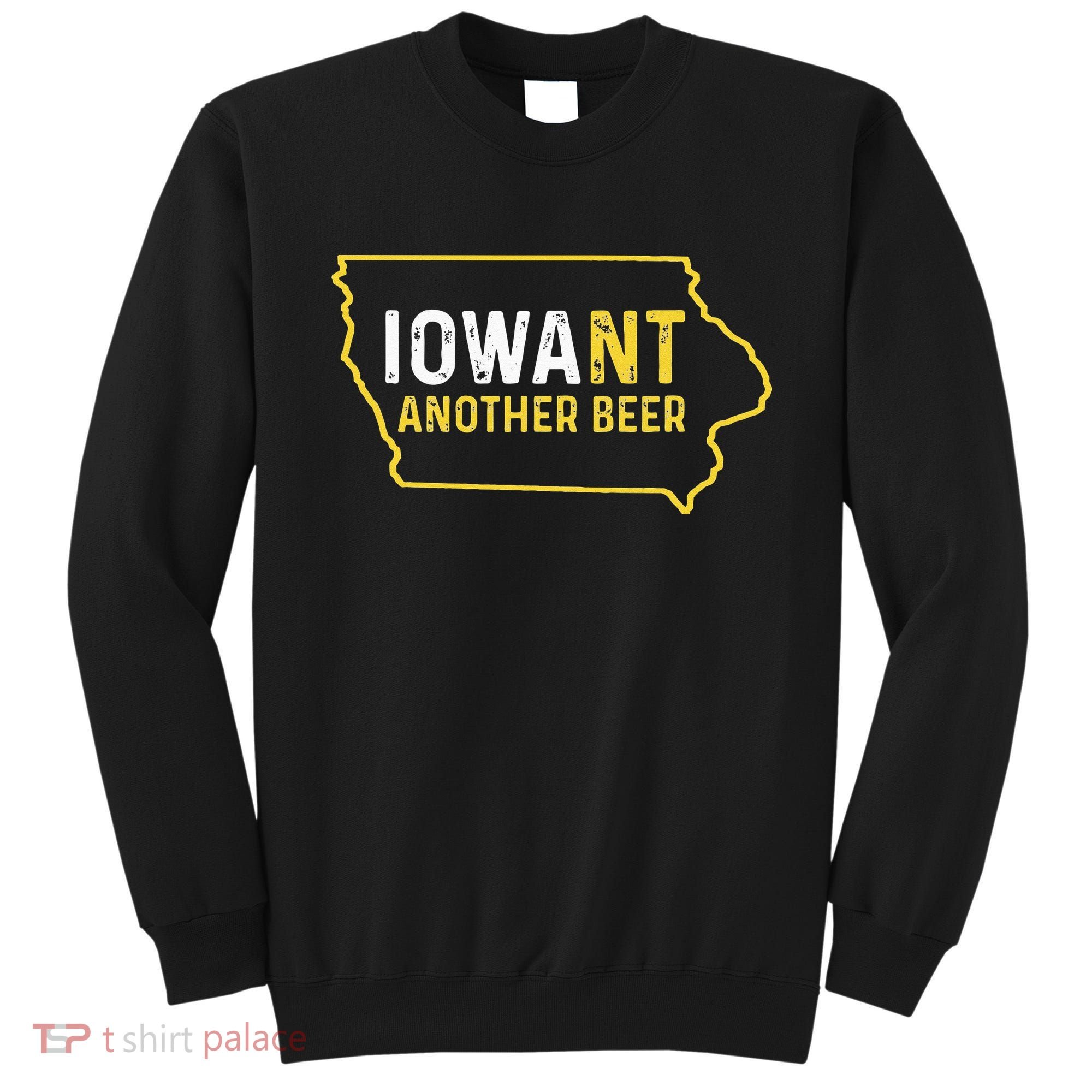 Funny Iowa Beer Distressed Iowa State Map Sweatshirt