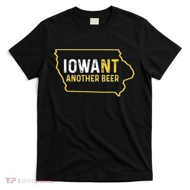 Funny Iowa Beer Distressed Iowa State Map T-Shirt