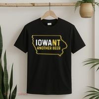 Funny Iowa Beer Distressed Iowa State Map T-Shirt thumb 2