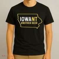 Funny Iowa Beer Distressed Iowa State Map T-Shirt thumb 3