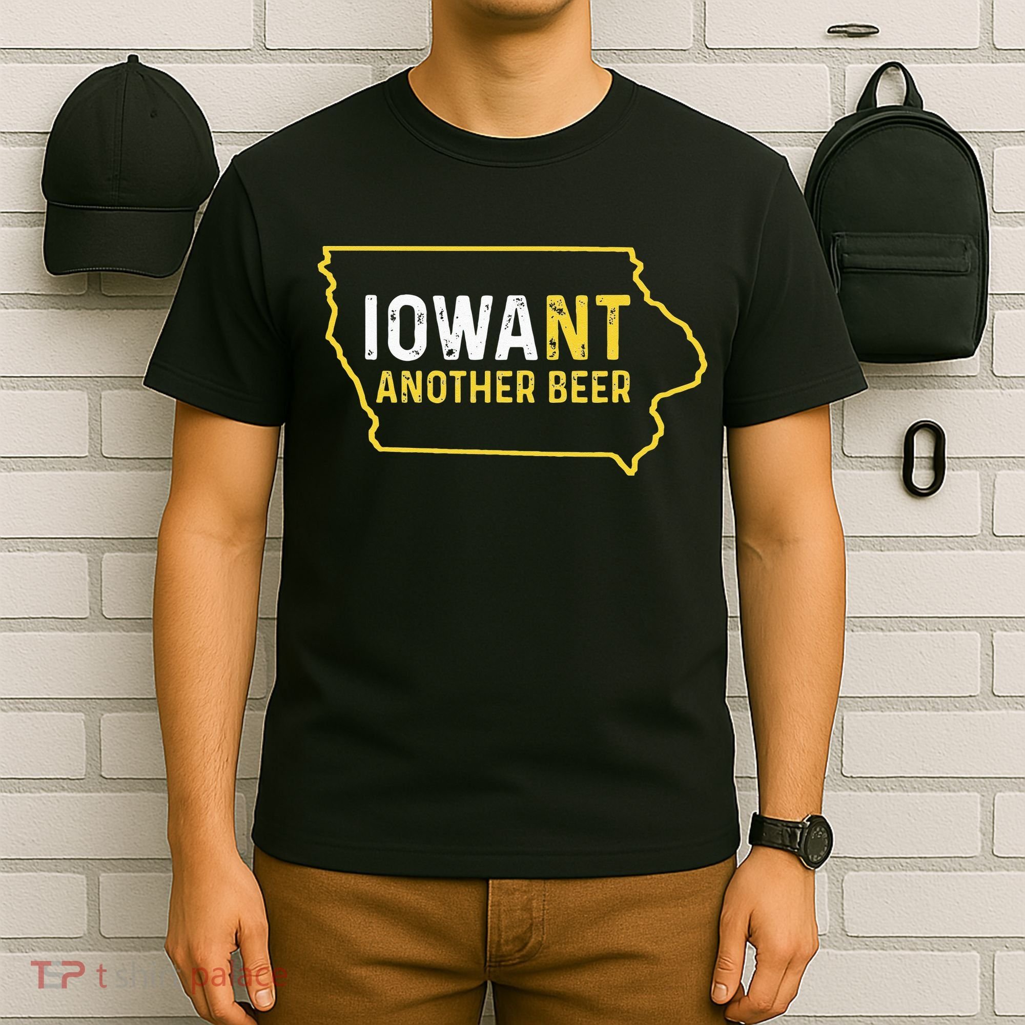 Funny Iowa Beer Distressed Iowa State Map T-Shirt
