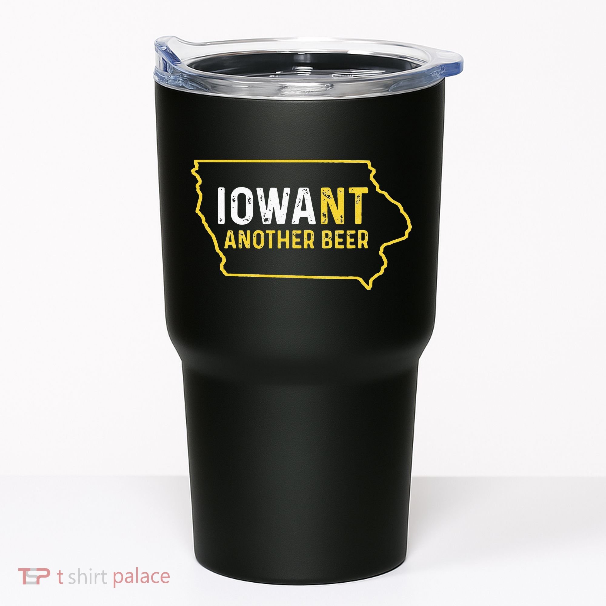 Funny Iowa Beer Distressed Iowa State Map Tumbler