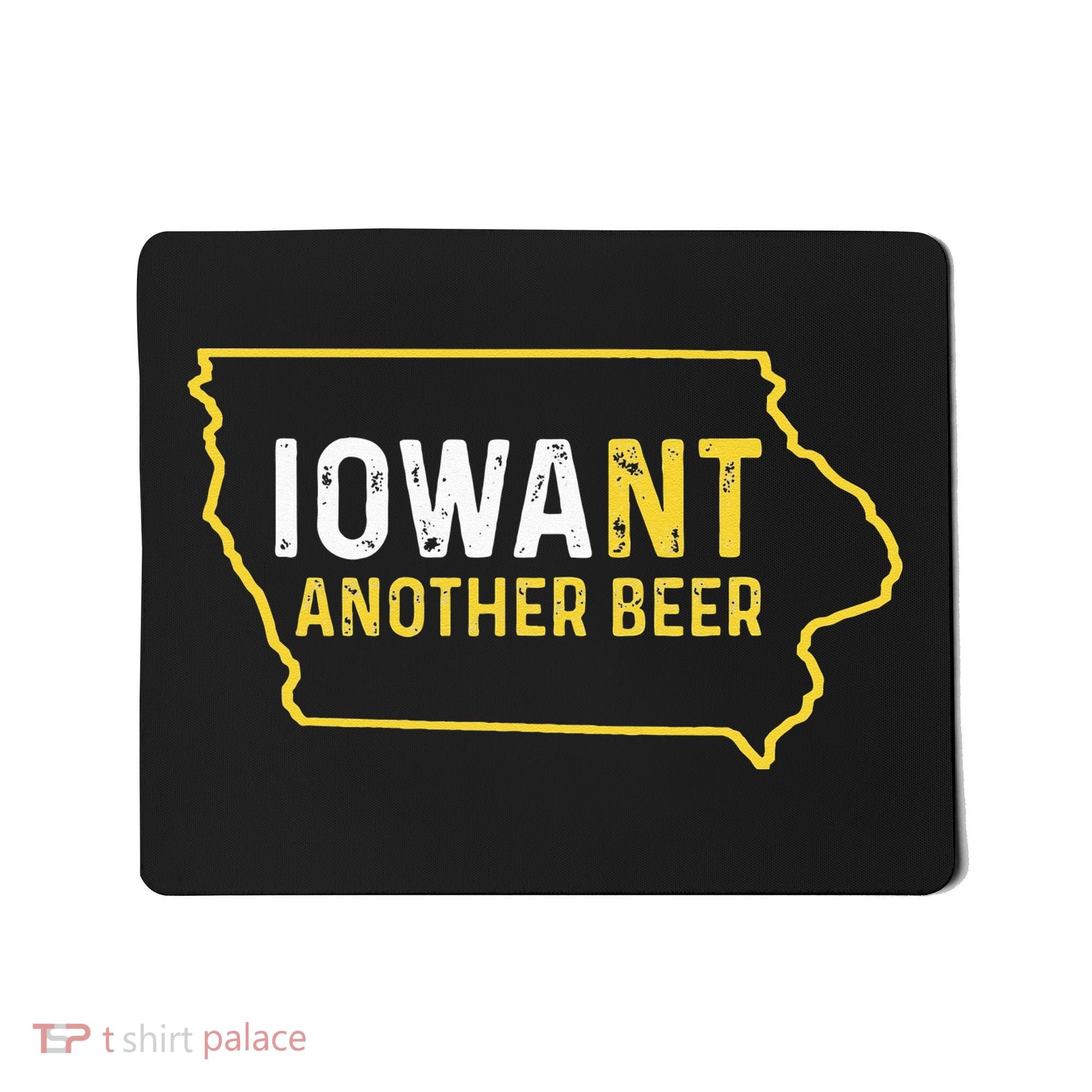 Funny Iowa Beer Distressed Iowa State Map Mousepad
