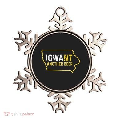 Funny Iowa Beer Distressed Iowa State Map Ornament