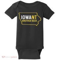 Funny Iowa Beer Distressed Iowa State Map Baby Bodysuit thumb 0