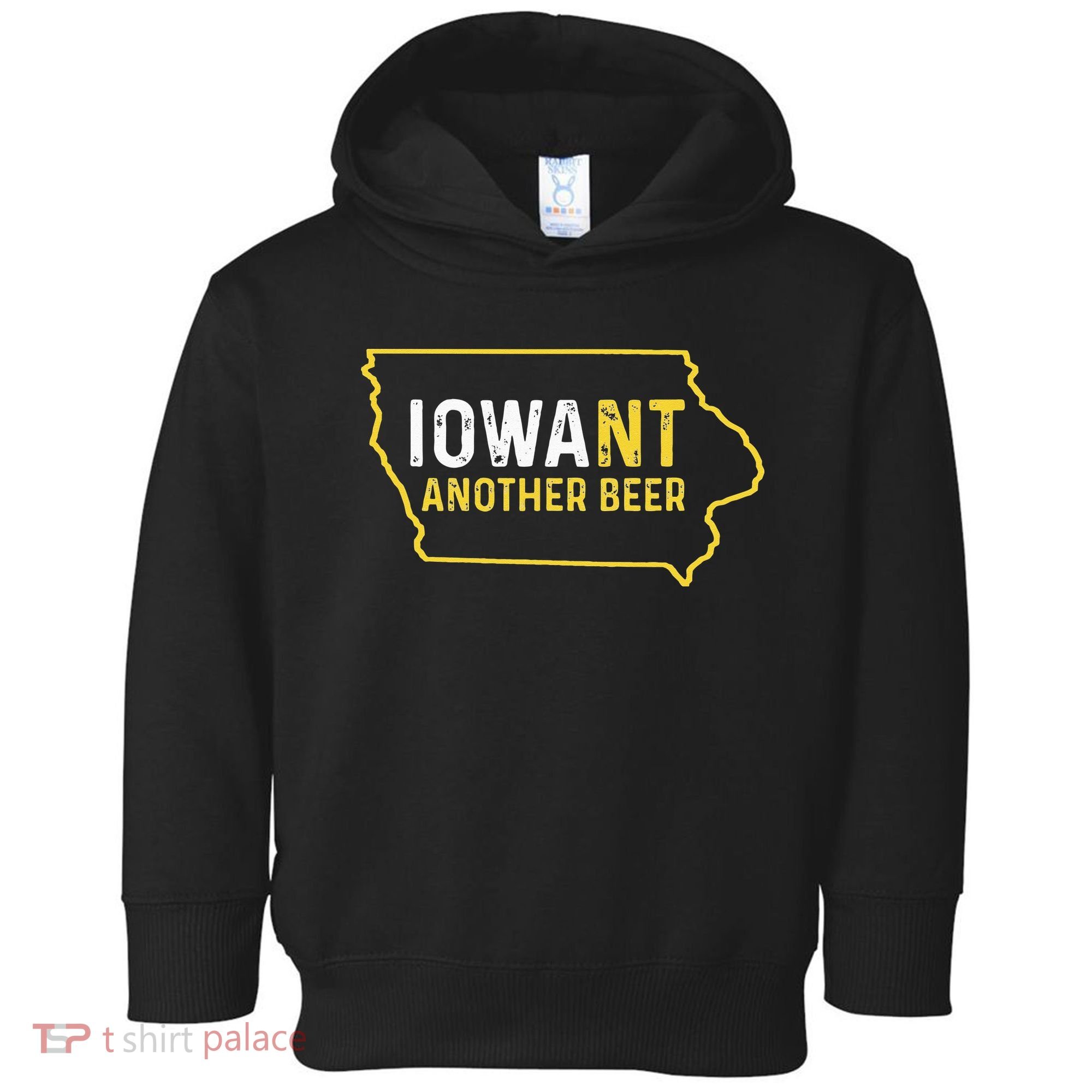 Funny Iowa Beer Distressed Iowa State Map Toddler Hoodie