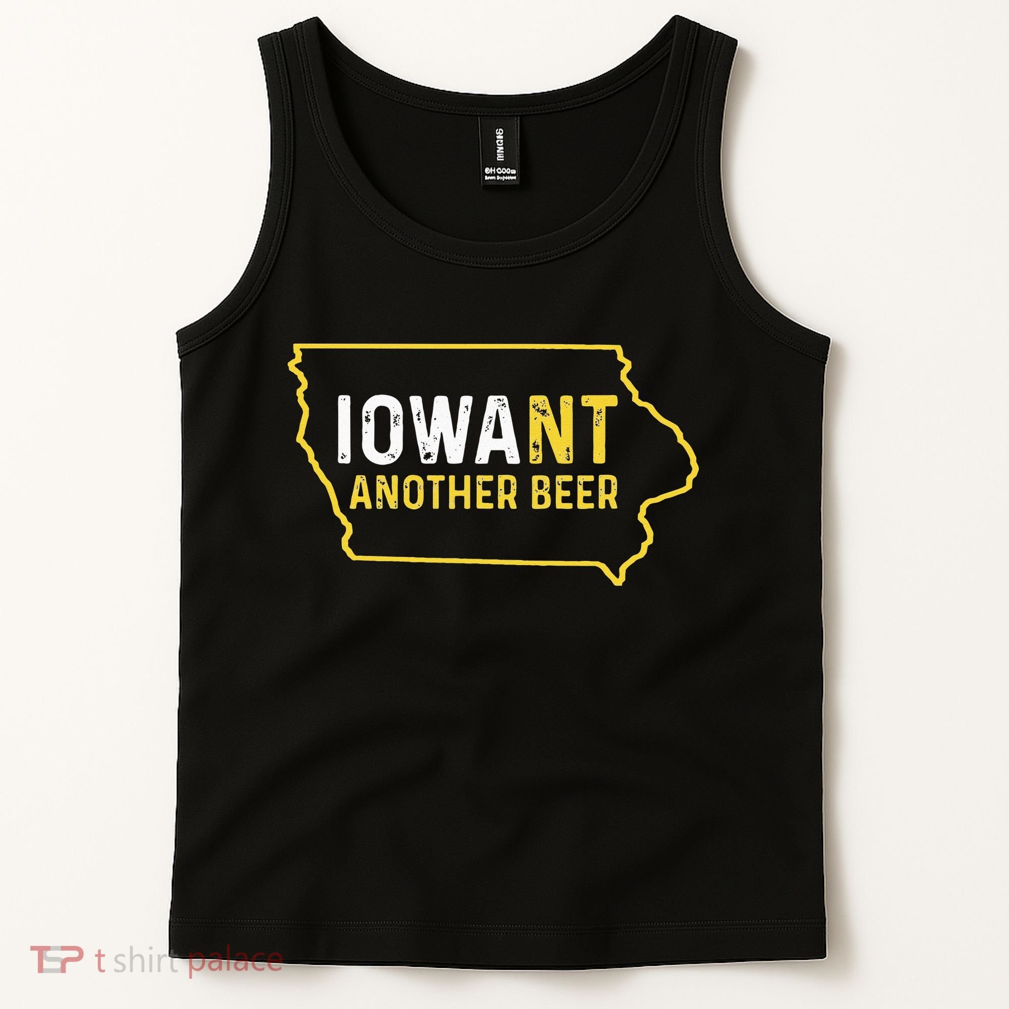 Funny Iowa Beer Distressed Iowa State Map Tank Top