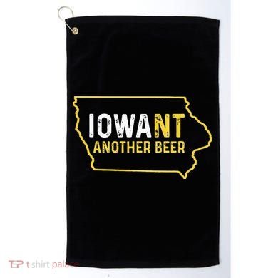 Funny Iowa Beer Distressed Iowa State Map Golf Towel