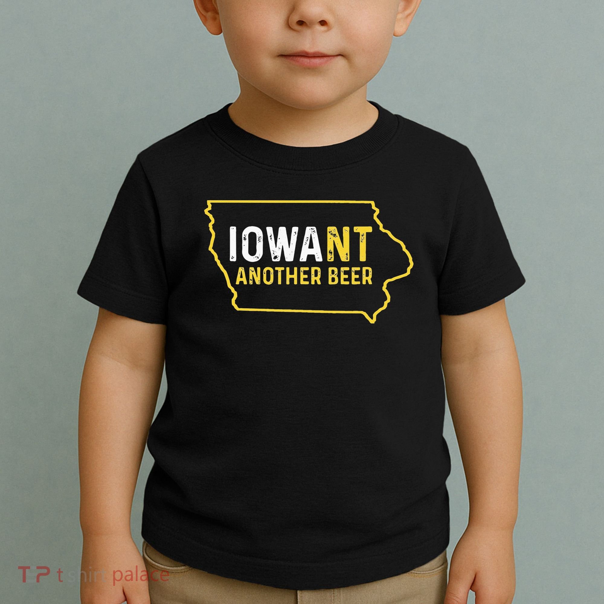 Funny Iowa Beer Distressed Iowa State Map Toddler T-Shirt